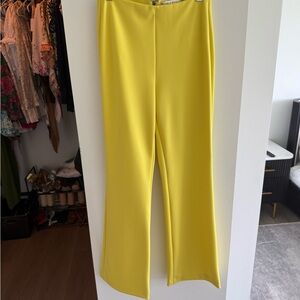Alice + Olivia Yellow Boot Cut Flare Pants